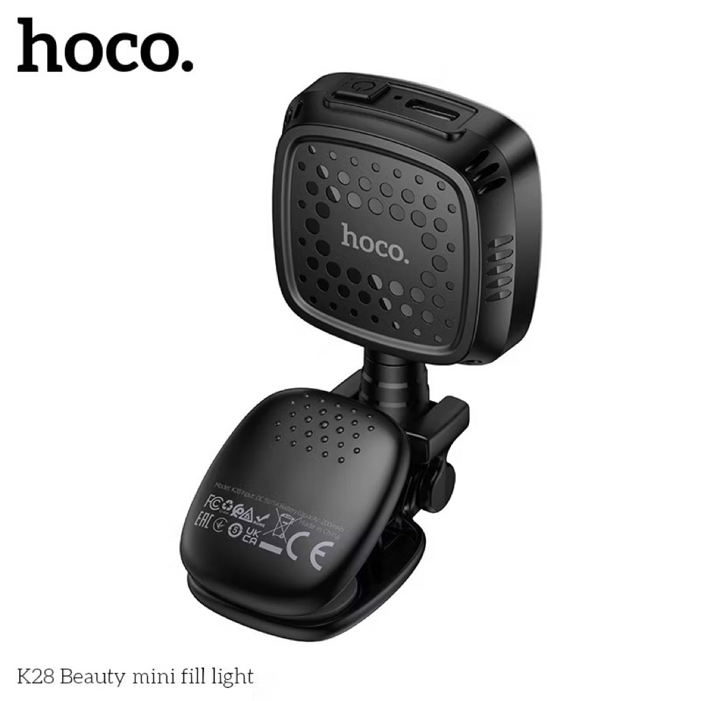HOCO K28 ไฟเซลฟี่ ปรับได้ 9 ระดับ หมุน 360° หนีบมือถือ ติดหัวกล้อง ชาร์จไฟได้ ไฟเซเลบ ไลฟ์สด hc6