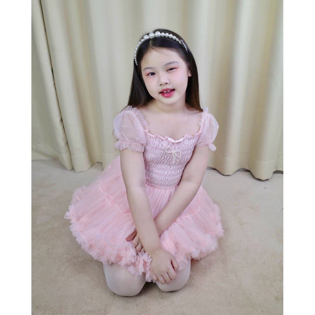 ชุดเดรสเจ้าหญิง กระโปรงฟู เด็กผู้หญิง สุดน่ารัก มี 4 สี - รูปที่ 2