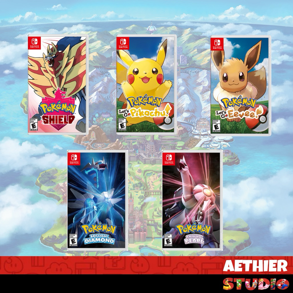 Pokemon Shield, Brilliant Diamond, Shining Pearl, Let’s Go Pikachu & Let’s Go Evee