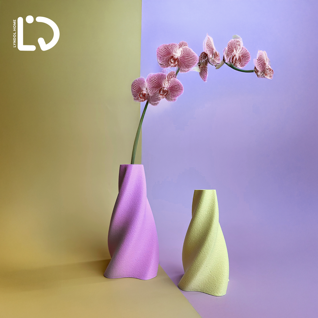Lyndol แจกันมินิมอลสีพาสเทล แจกันพลาสติก | แจกันวางดอกไม้ 2 ขนาด ตกแต่งห้อง ของแต่งบ้าน