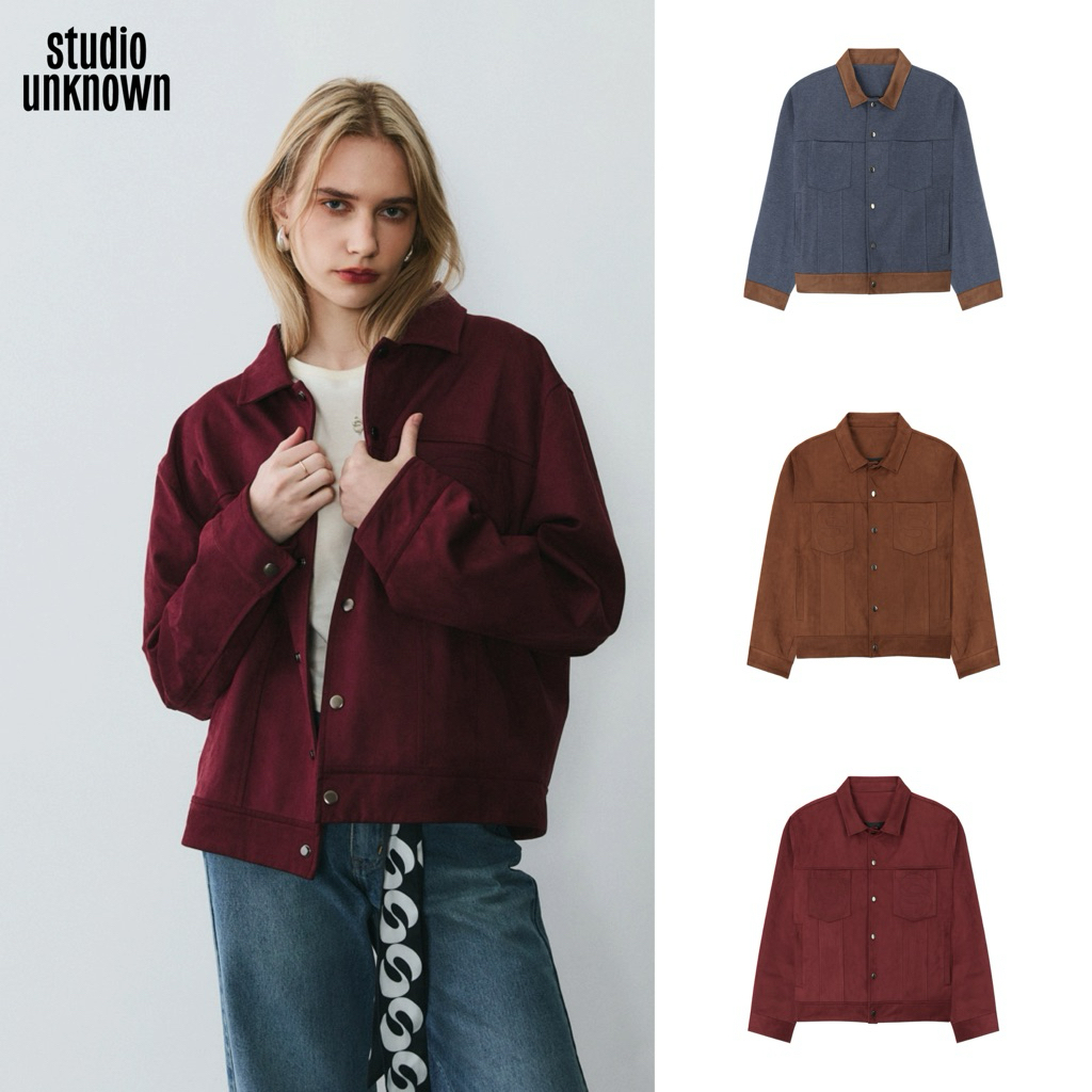 STUDIO UKNOWN - Kay Suede Oversized Jacket  แจ็คเก็ตโอเวอร์ไซส์ตกแต่งลายปัก