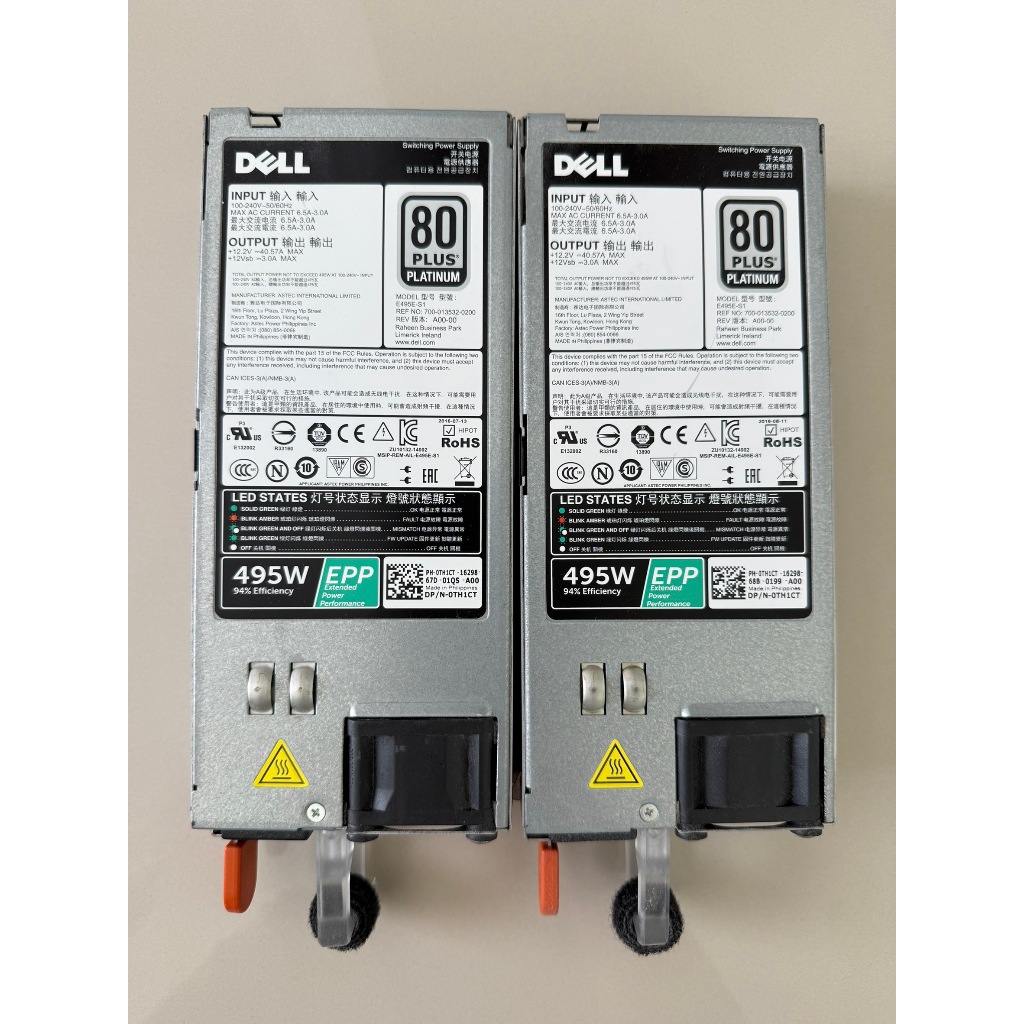 ขาย Power Supply Dell PowerEdge  R530 T630 R630 R730 R640 ของแท้!