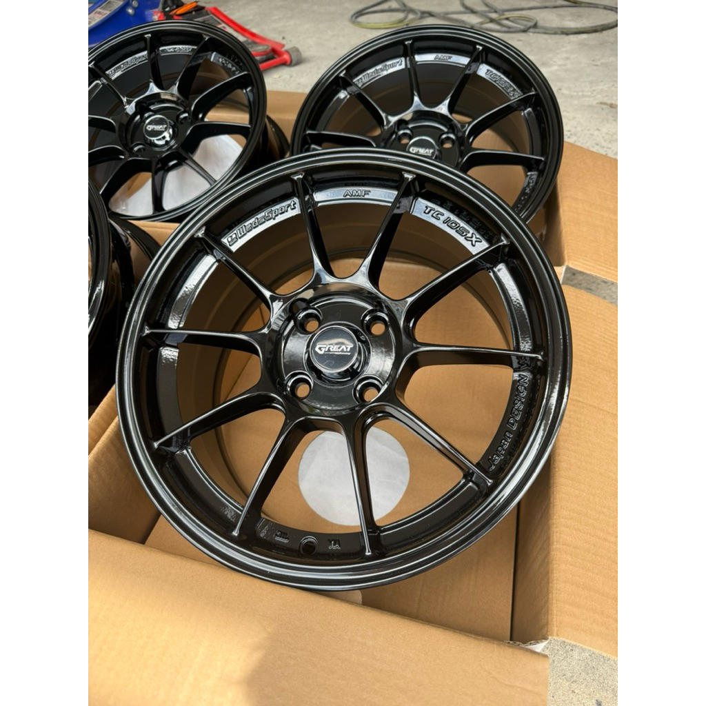 แม็กใหม่TC105Xขอบ15กว้าง7ออฟ+35ใส่4/100(ราคาต่อ1วง)