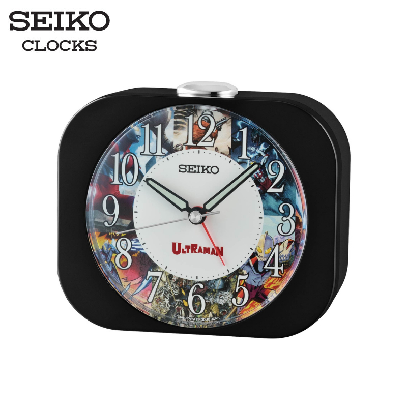 SEIKO CLOCKS นาฬิกาปลุก รุ่น QHE913K ขนาด 3.8 x 4.4 นิ้ว เดินเรียบ สีดำ