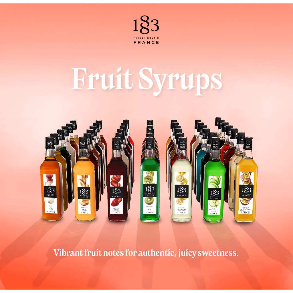 1883 ไซรัปผลไม้ 20 รสชาติ อิตาเลี่ยนโซดา เมนูปั่น ชาเย็น 1000 มล.(1883 FRUIT SYRUPS 1L)