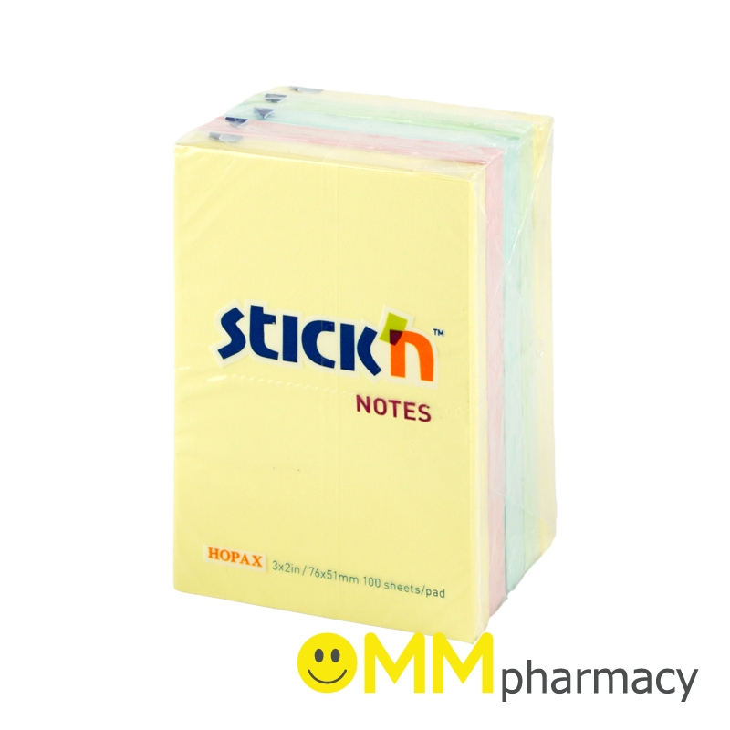 STICK'N กระดาษโน้ตกาวในตัว สีพาสเทล (3x2") 500แผ่น