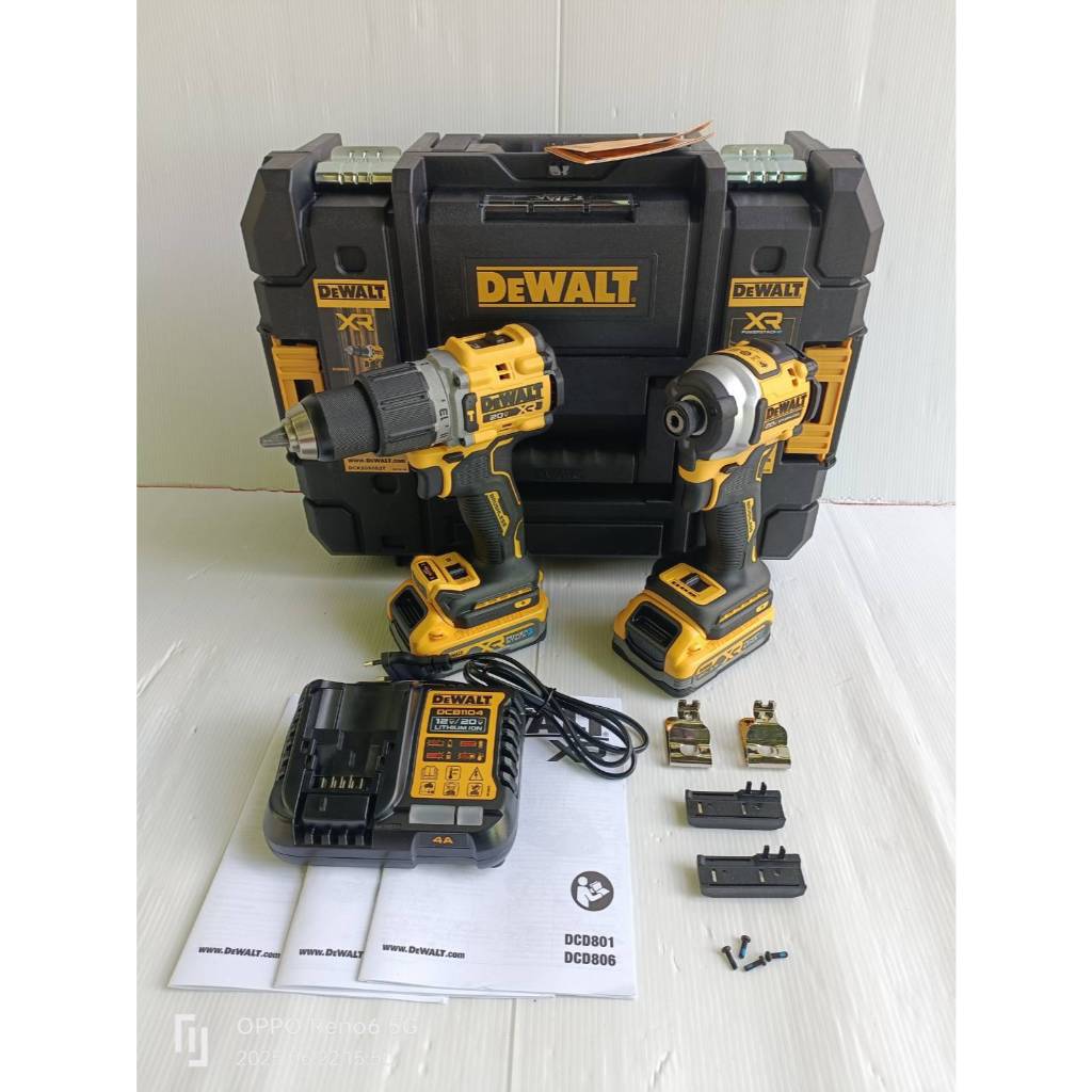 DEWALT ชุดคอมโบ้สว่านกระแทก+ไขควงกระแทกไร้สายไร้แปรงถ่าน 20V SET / COMBO รุ่น DCK2050S2T-B1 รับประกั