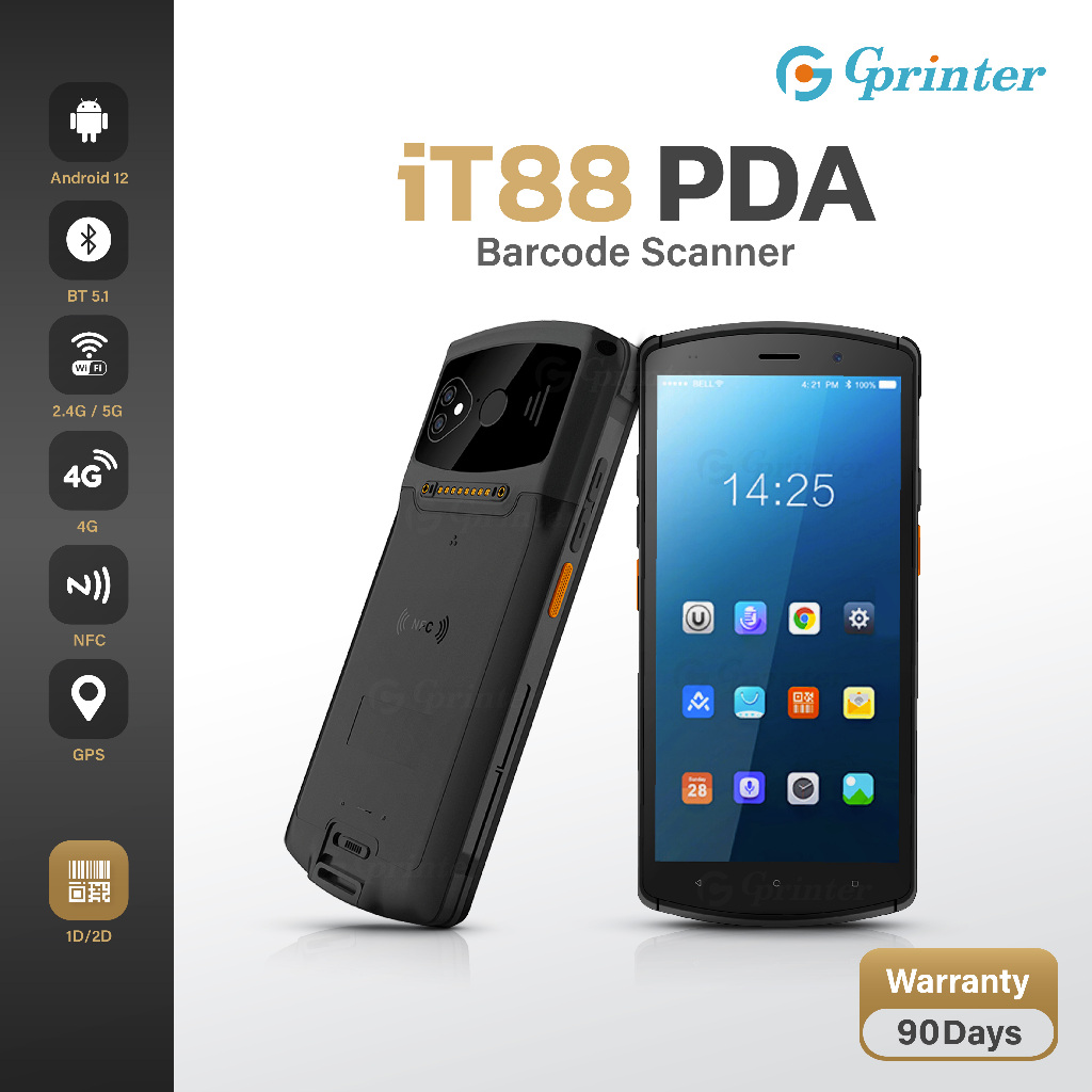 Gprinter PDA IT88 เครื่องนับสินค้าคงคลัง สแกนบาร์โค้ด จอสัมผัส handheld scanner