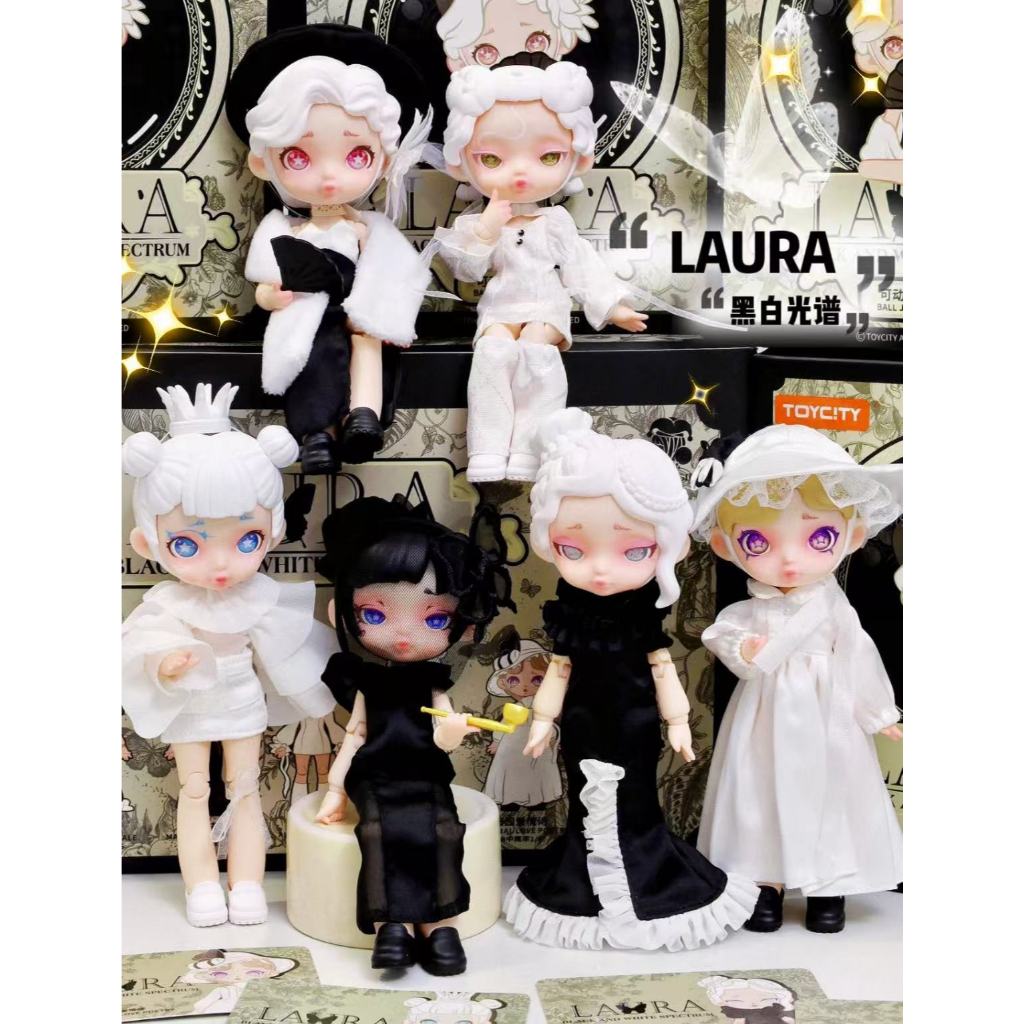 Laura Blind Box  Black & White Spectrum BJD Articulated Figure  Collectible Doll