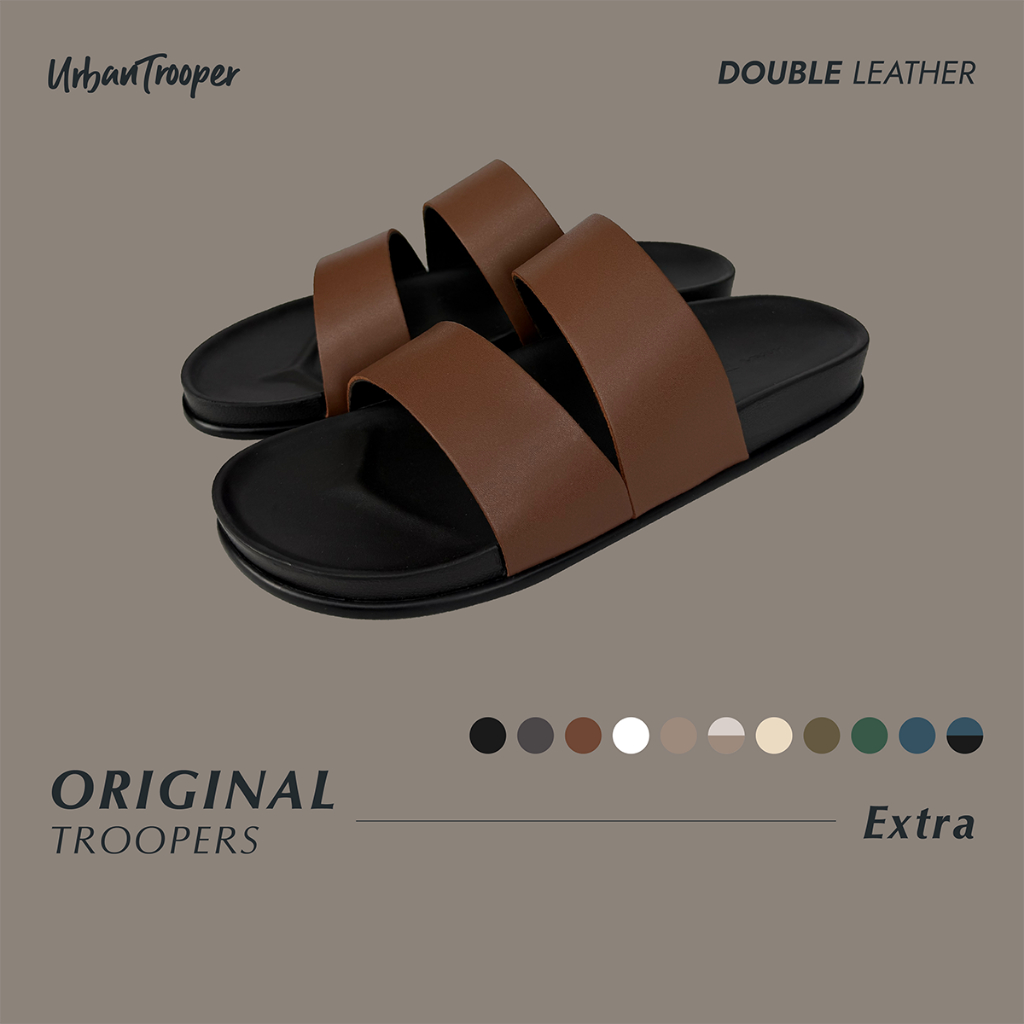 รองเท้า Urban Trooper Everyday รุ่น Original  Troopers Leather  สี Hazelnut รองเท้าเเตะ Unisex