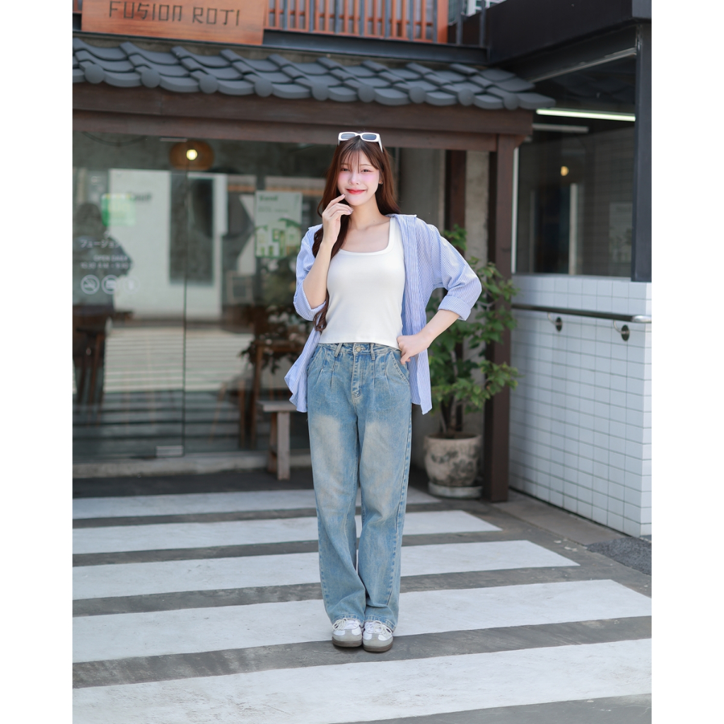 🍒Ninamee เสื้อกล้ามคอเหลี่ยมไลก้า อก30-42 นิ้ว เสื้อกล้ามคอกว้าง ทรงสวยใส่สบาย เสื้อคอเหลี่ยม สาวอวบใส่ได้#NN74 รูปที่ 7