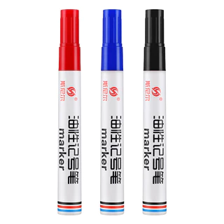 ปากกาเมจิก 3มม ปากกาปากกาเมจิก หัวน้ำมัน หัวกลม สีดำ/แดง/น้ำเงิน อุปกรณ์การเรียน เขียน ตกแต่ง อเนกประสงค์ มาร์คเกอร์ เมจ
