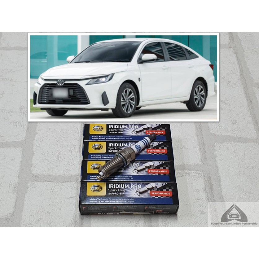 หัวเทียน อิริเดียม Toyota All New Yaris Ativ ( ตั้งแต่ 2022 - ) ชุด 4 หัว ระยะการใช้งาน 100,000 กม : Hella INF9RC-11P
