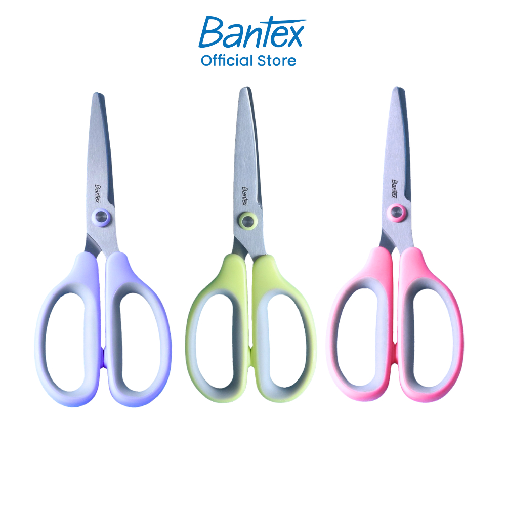 Bantex กรรไกร กรรไกรตัดกระดาษ มี2แบบ สุ่มสี ชมพู/เขียว/ฟ้า อุปกรณ์ตัด กรรไกรอเนกประสงค์ Scissor