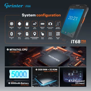 Gprinter PDA IT68 เครื่องสแกนบาร์โค้ด เครื่องPDA นับสต๊อกสินค้า สแกนบาร์โค้ดพกพา handheld scanner