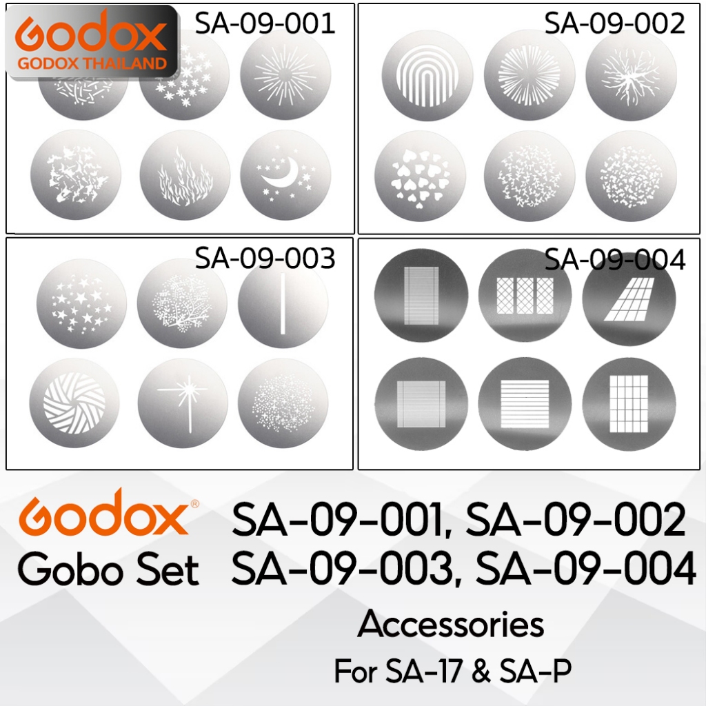 Godox Gobo Set VSA-GS1, VSA-GS2, VSA-GS3, VSA-GS4 อุปกรณ์เสริม สำหรับ VSA-19K, VSA-26K, VSA-36K