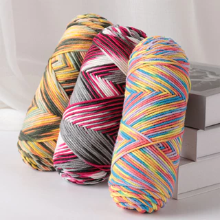 ไหมพรมคอตตอนนม ขนาด100กรัม 8ply milk cotton yarn เนื้อนุ่ม สีพาสเทล ถักง่าย พร้อมส่งจากไทย
