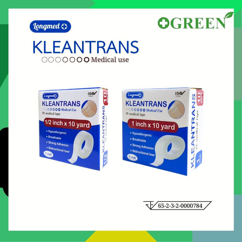 LONGMED Kleantrans pore เทปแต่งแผล ชนิดใส เทปกาว คลีนพอร์ คลีนทรานซ ขนาด 10 หลา [1ม้วน]