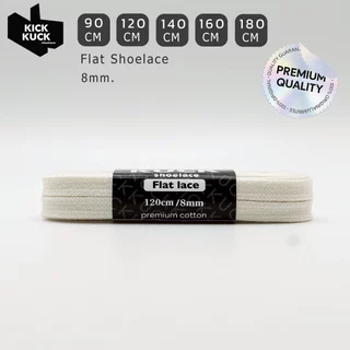 (หนา2ชั้น พรีเมี่ยม ) KICKKUCK (คิกคัก) เชือกรองเท้าสีขาวนม (offfwhite) (แบน)FLAT 90,120.140 ,160,180 cm.
