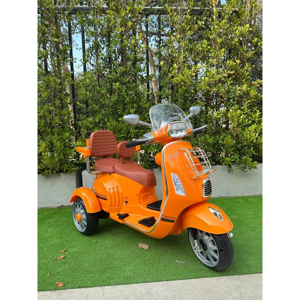 ⭐️คันใหญ่3-8ขวบ⭐️  รถแบตเตอรี่เด็กนั่ง รถไฟฟ้าเด็ก รถเด็กนั่ง ทรงเวสป้ามีเบาะซ้อน 2มอเตอร์แรงส์ no.4087 - รูปที่ 5