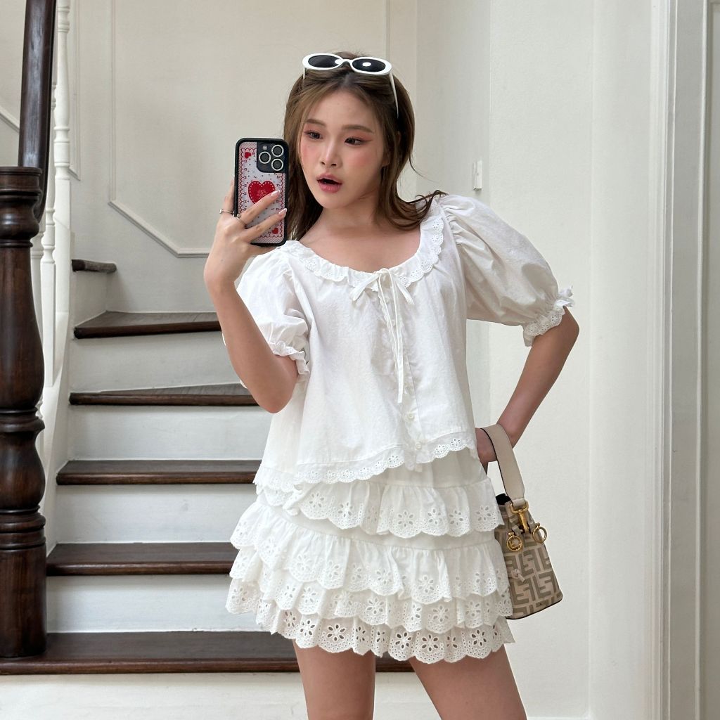 Kimmame - เสื้อ รุ่น Darling Lace Blouse