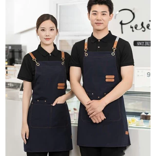 [222]กันเปื้อน ผ้ากันเปื้อนกันน้ำ Apron ผ้ากันเปื้อนฟรีไซค์ คนอ้วนใส่ได้ ผ้าแคนวาส ผ้านิ่มกันน้ำ งานคุณภาพ