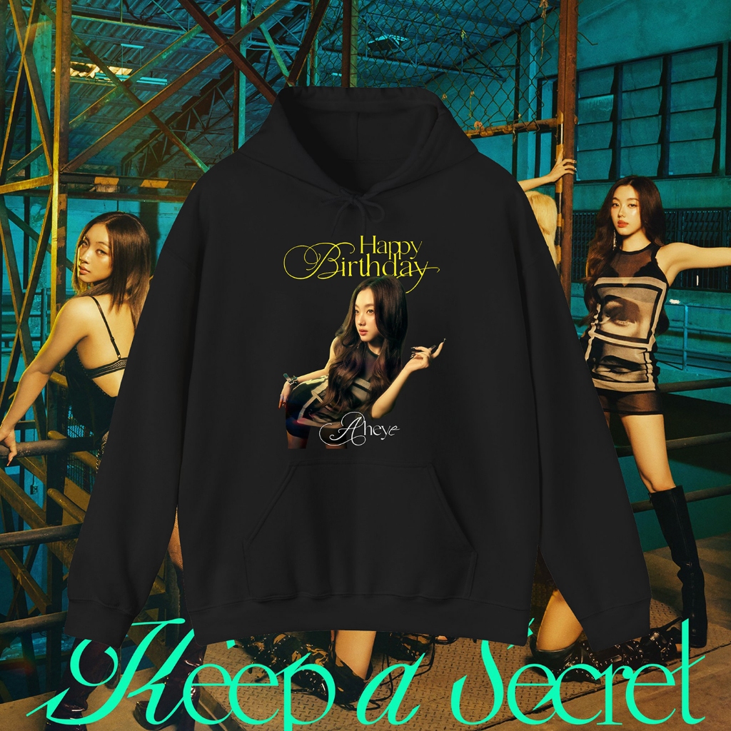 2025 "4EVE-LIKE YOU" Key Vision สีดำและสีขาวพิมพ์ Hoodie ผู้หญิงผ้าฝ้าย T-pop