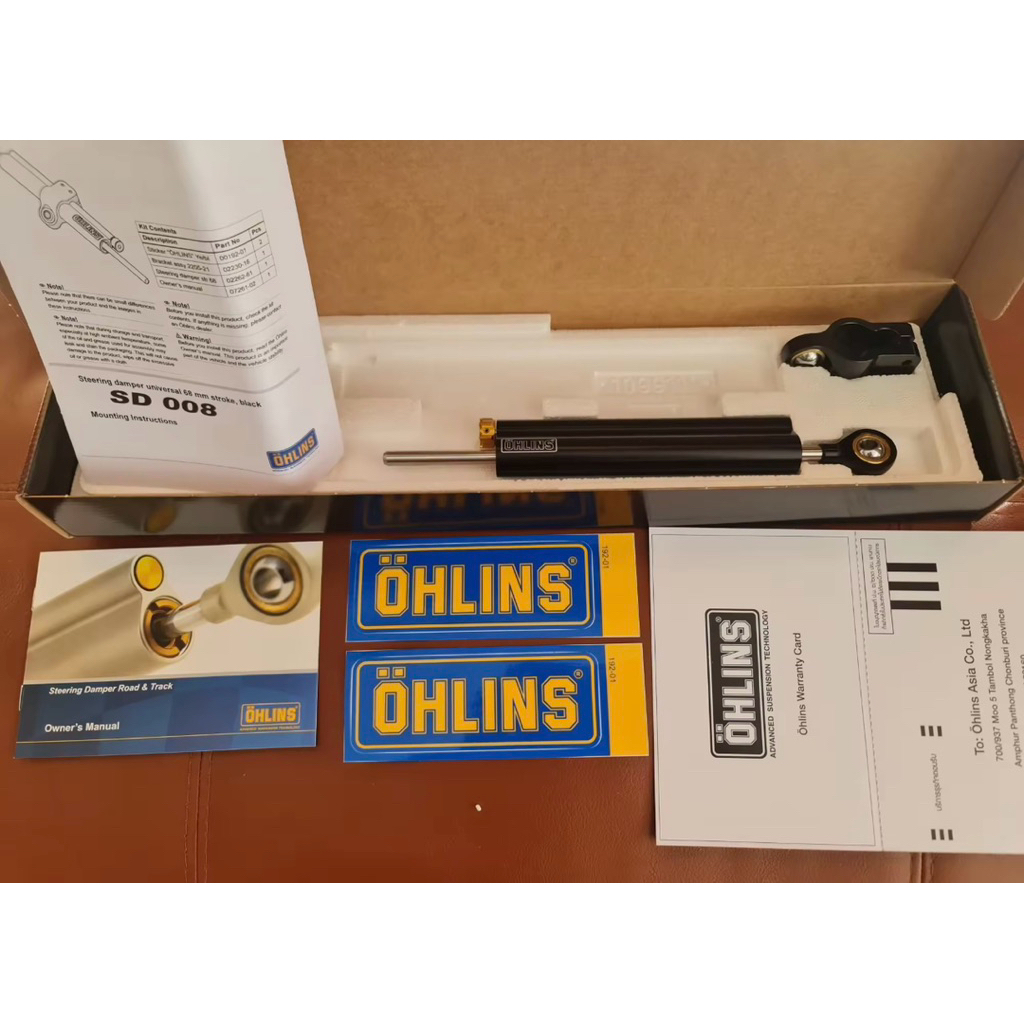 กันสะบัด OHLINS SD 008 ดำ ระยะชัก Stroke 68 mm. Universal damper steering แท้ 1000% รับประกัน 2 ปี จ