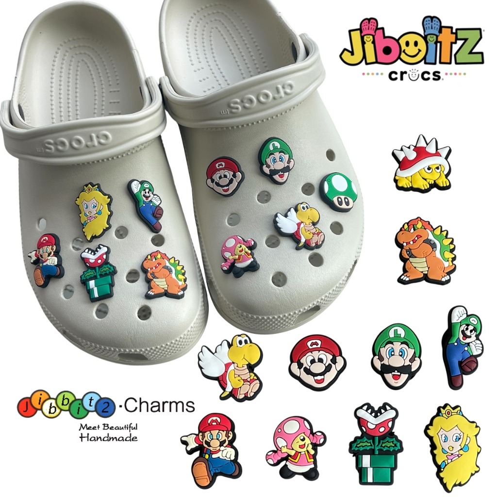 พร้อมส่ง จิ๊บบิท ตัวการ์ตูน มาริโอ้ jibbitz ของตกแต่งรองเท้า crocs ตัวติดรองเท้า DIY ที่ติดรองเท้า