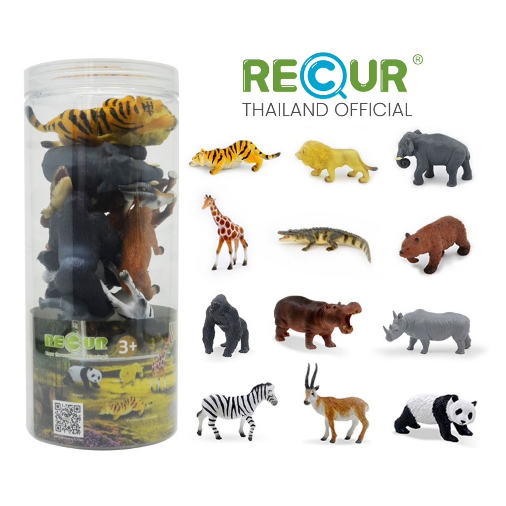 Recur - Playset Tubes Mini Size โมเดลสัตว์ขนาดเล็ก  มีให้เลือก 4 แบบ