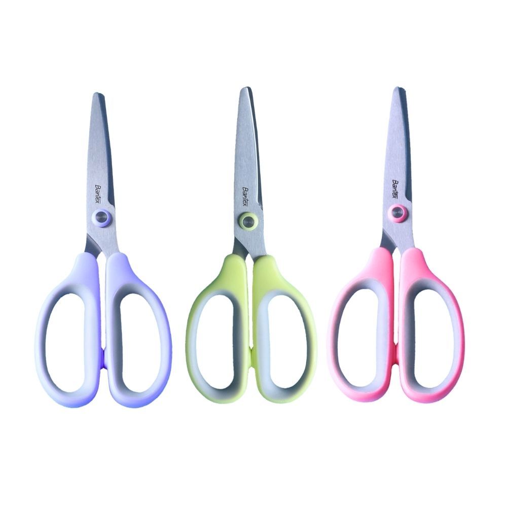 Bantex กรรไกร กรรไกรตัดกระดาษ ด้ามจับมี2แบบ สุ่มสี ชมพู/เขียว/ฟ้า กรรไกรอเนกประส