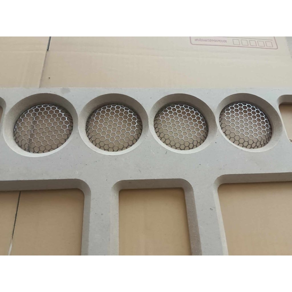 ตะแกรงหน้าตู้ลำโพง DIY. ตะแกรงปั้มหน้าดอกลำโพง