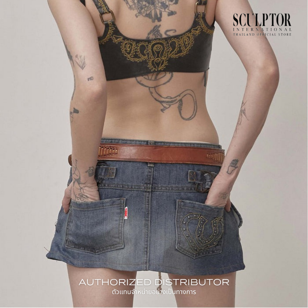SCULPTOR® กระโปรงยีนส์ Apron Layered Mini Skirt
