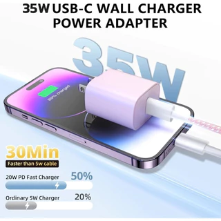 ชาร์จไว PD 35W สายชาร์จ สีพาสเทล สายชาต หัวชาร์จ pastel Fast Charge (สำหรับ ไอ5～14pro max / ไอpad) การรับประกัน 1 ปี