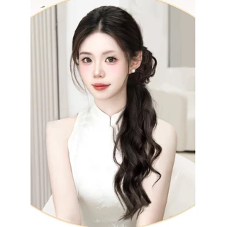 สไตล์ฮันฟู วิกผมแบบถักเปีย หางม้าต่ำหยิกเล็กน้อย