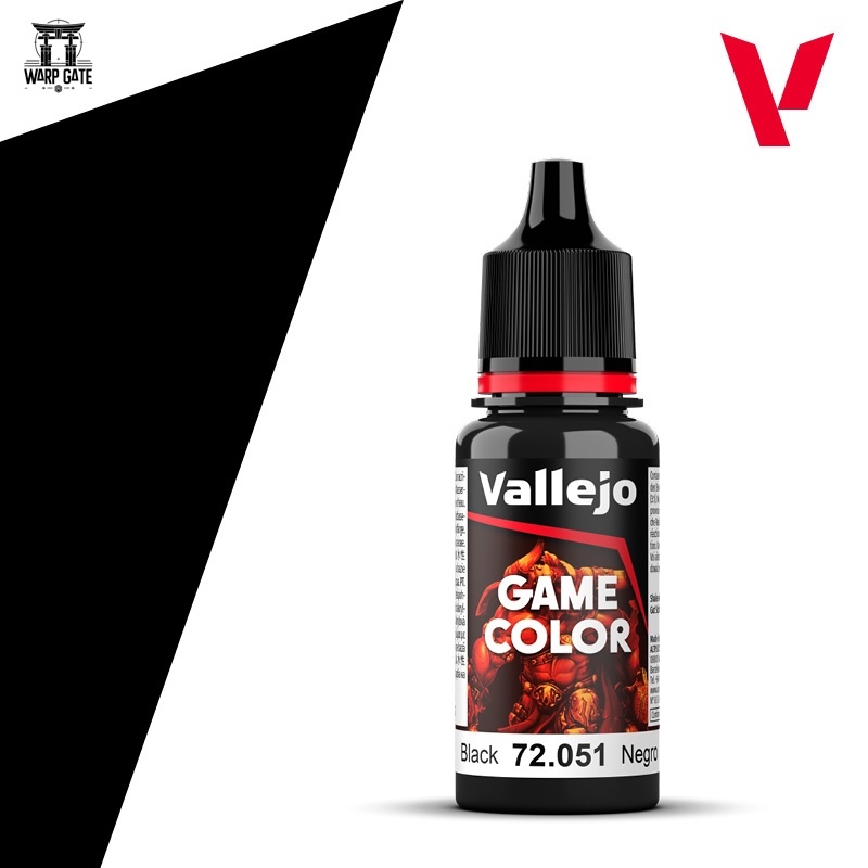 Vallejo- Game Color − Color 72051 Black วาเลโฮ สีดำ สีอะคริลิคสูตรน้ำ