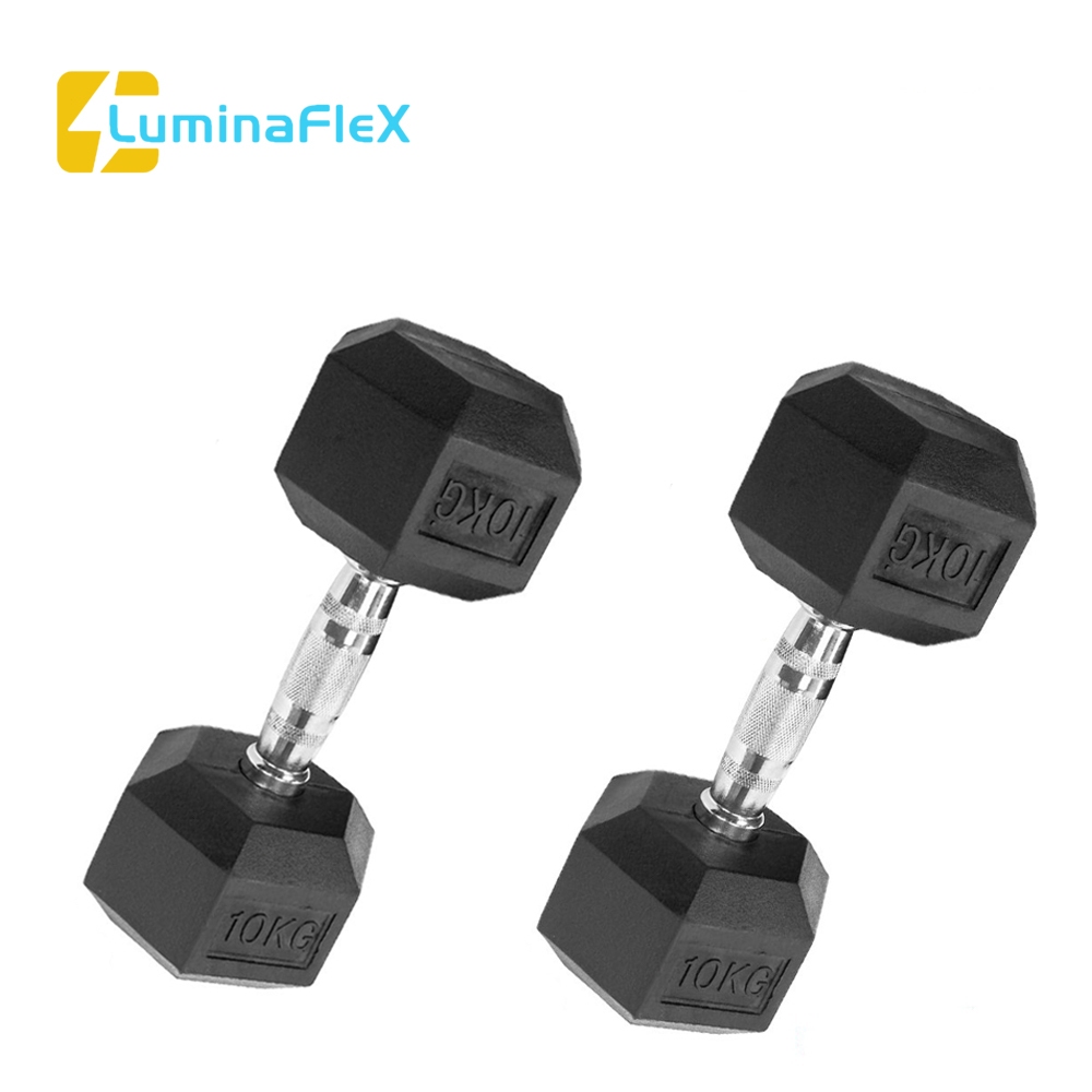 LuminaFlex ดัมเบล 5KG/10KG/15KG/20KG dumbbell ดัมเบลหกเหลี่ยม สร้างกล้ามเนื้อ ออกกำลังกาย ออกแบบสำหร