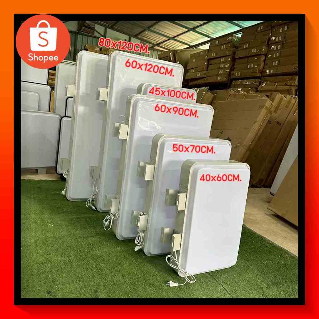 ป้าย ป้ายไฟ ป้ายไฟ led ป้ายหน้าร้าน ป้ายเปล่า โครงขาว ป้ายเหลี่ยมพื้นผ้า ป้ายหน้านูน 2ด้าน ขนาด 40x60-80*120 ซม.พร้อมส่ง