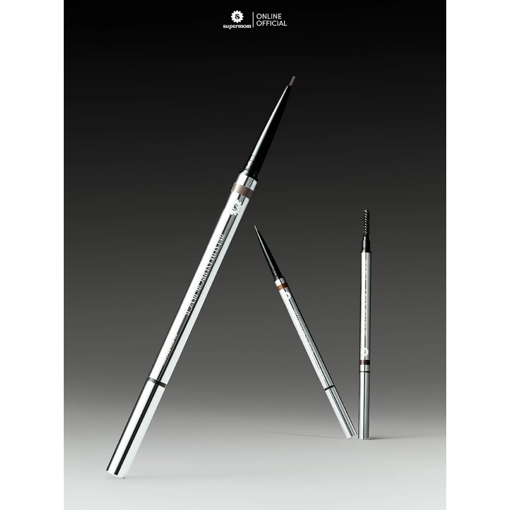 SUPERMOM รุ่นใหม่มีรีฟิล  2IN1 SLIM EYEBROW PENCIL ดินสอเขียนคิ้ว  1.0 mm ปริมาณ 0.03 กรัม