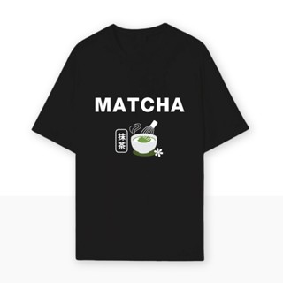 Matcha เสื้อยืดสีดำ Oversize