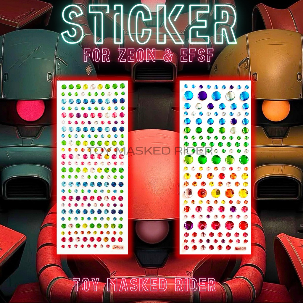🔴🔵🟡🟢Sticker Gundam สติ๊กเกอร์ กันดั้ม ZEON 1 ชุดได้ 2 แผ่น เลนส์ตา สไนเปอร์ ท่อไอพ่น