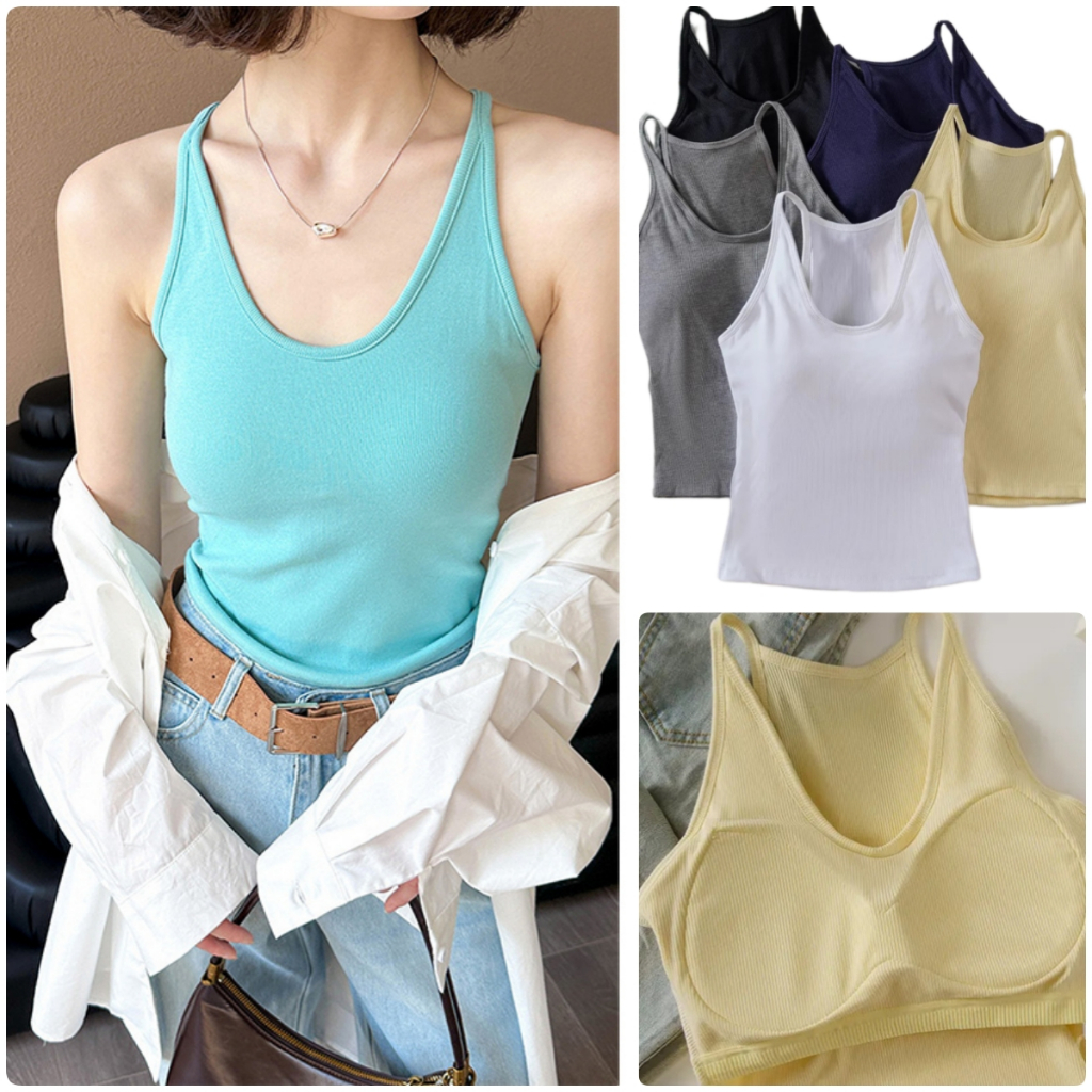 9088 Camisole สำหรับผู้หญิง เสื้อทรงคอร์เซ็ท สีพื้น เข้ารูป มีบราในตัว เสื้อกล้ามรัดรูป สีพื้น ฟองน้ำในตัว ใส่สบาย