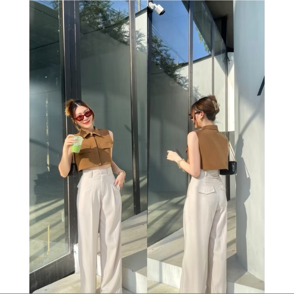 Hana Trousers กางเกงทรงกระบอก Brand IG thesun_co