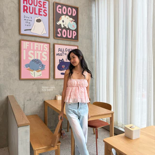 FLORE | rosen baby pink cami tank เสื้อสายเดี่ยวชีฟอง
