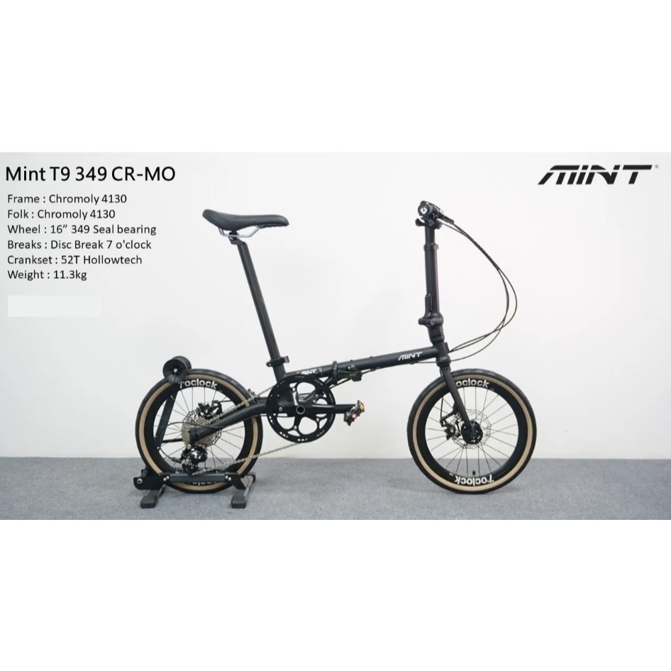 จักรยานพับได้ MINT T9-349 จักรยานพับได้ เฟรมโครโมลี่ 9 สปีด ดิสเบรก นุ่มนวล ปั่นสบาย
