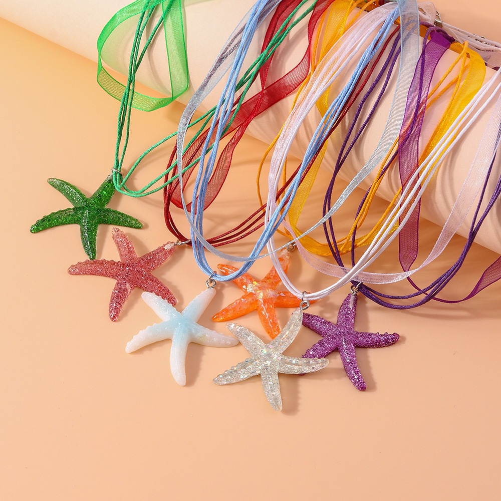 สร้อยคอพร้อมจี้  necklace เครื่องประดับ สไตล์เกาหลี ลายปลาดาว COD สำหรับผู้หญิง