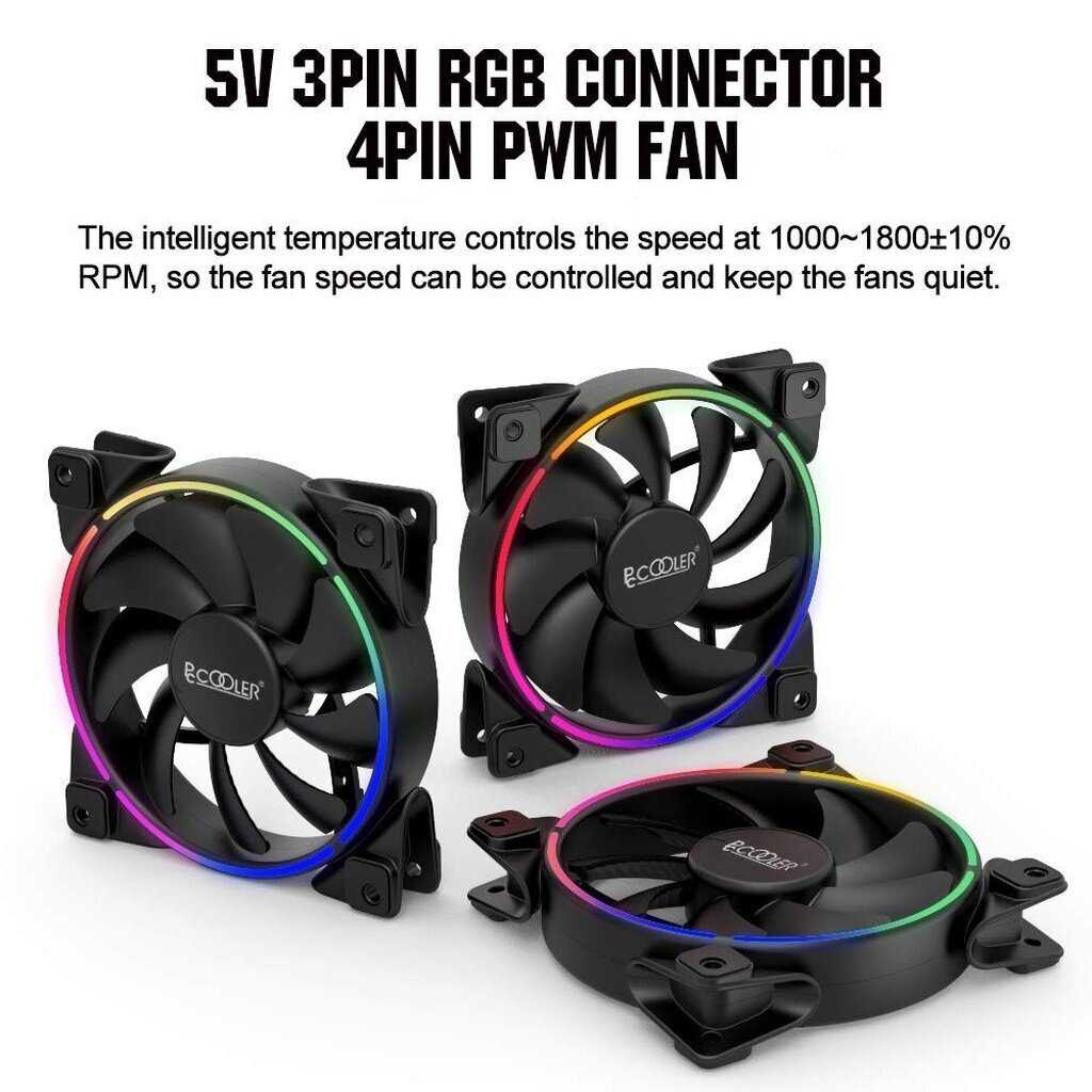 PC Cooler CORONA 3-in-1 FRGB KIT PWM FAN 120mm*3 With ARGB Controller