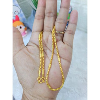 S79สร้อยคอบล็อคสลับแท่งหนัก2สลึง1บาท งานตันแน่นชุบทองเคลือบส…