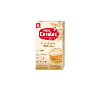 [อาหารเสริมสำหรับเด็ก] NESTLE CERELAC ซีรีแล็ค อาหารเสริมสำหรับทารกและเด็กเล็ก: 6 เดือน - 1 ปี ขนาด 100 กรัม