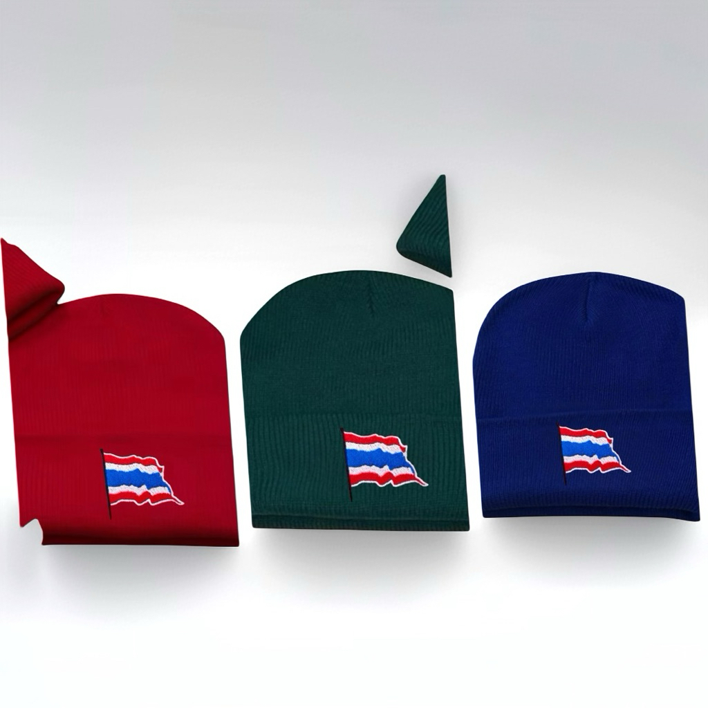หมวกไหมพรมลายธงไทย🇹🇭 หมวกลายธงชาติไทย ใส่แล้วเท่ เกินต้าน!หมวกBeanie - รูปที่ 5